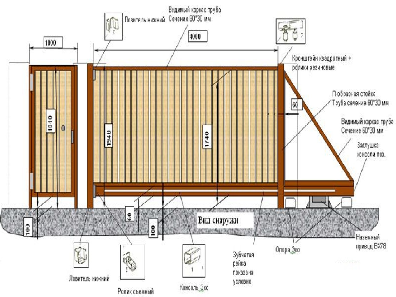 Схема электропроводки для откатных ворот